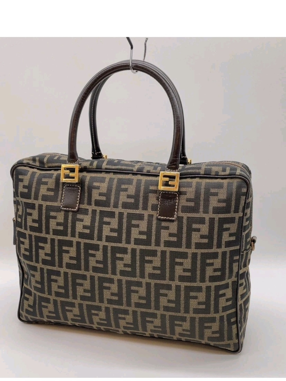 Fendi Brown FF Zucca Canvas Briefcase Tote